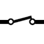 Circuit symbol for switch in on position